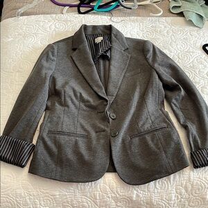 LC Lauren Conrad Gray Blazer with Striped Lining